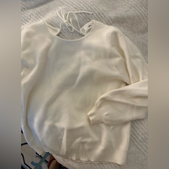 White open back sweater from Mango! NEVER WORN - Picture 1 of 3